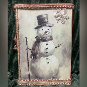 Real book Snowman home decor.